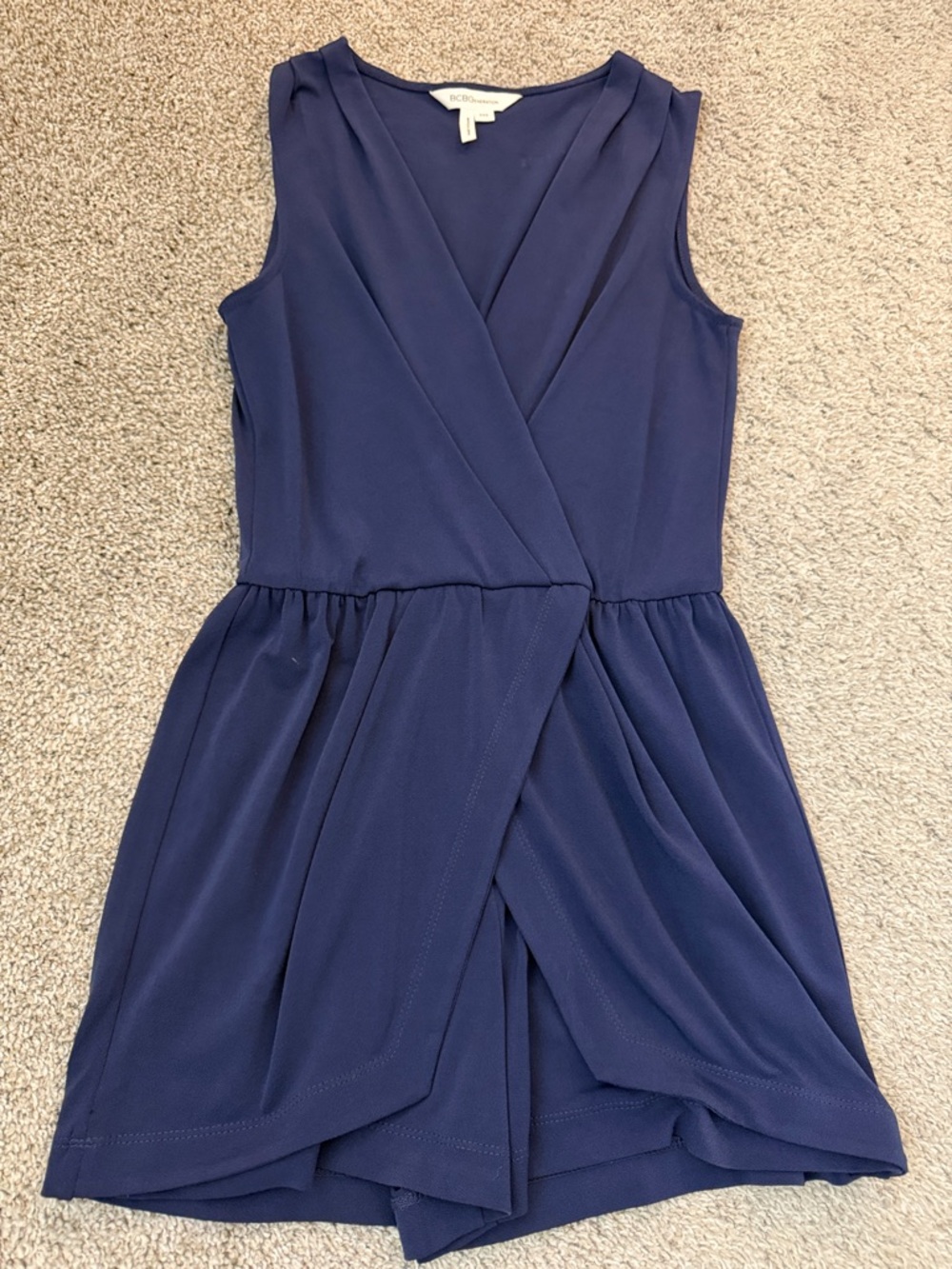 BCBGeneration Navy Sleeveless Wrap Romper